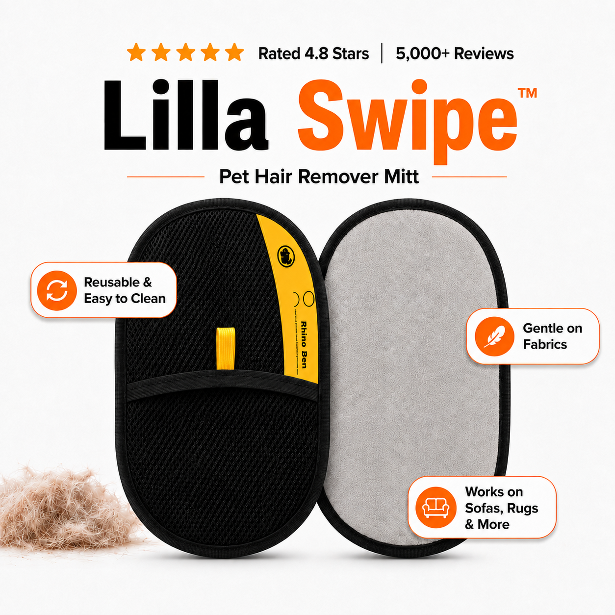 Lilla Swipe™ – Pet Hair Removal Glove