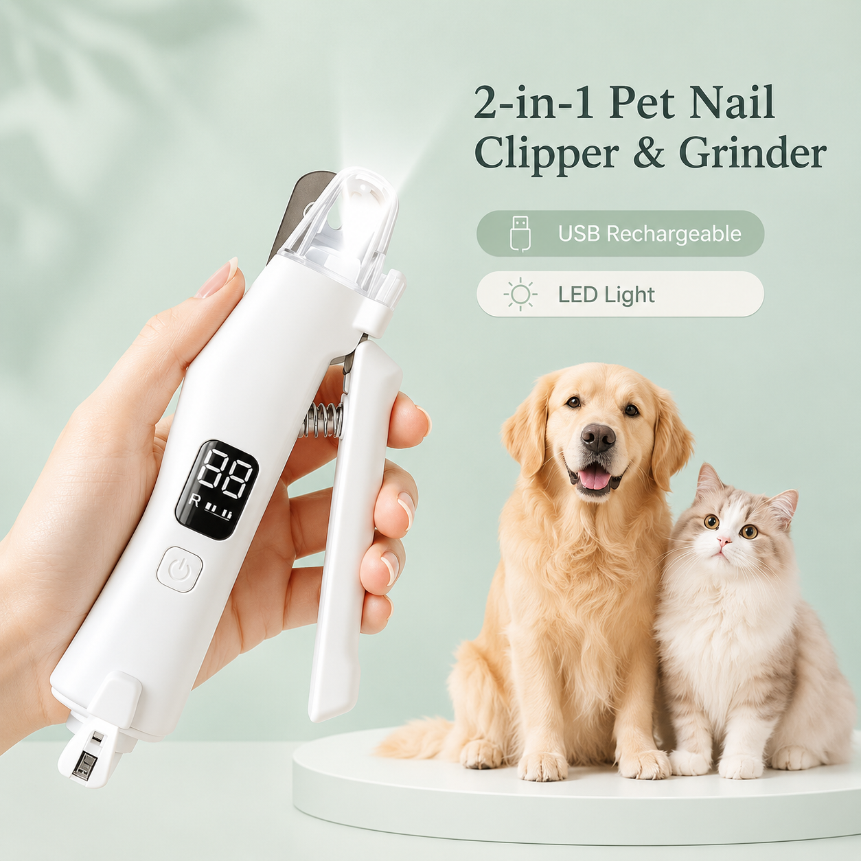Pet Nail Clipper & Grinder - 2 In 1